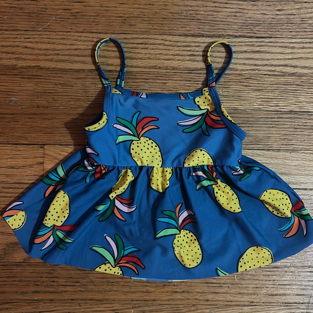 Hanna Andersson Girls Pineapple Swim Top 2T